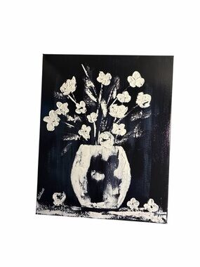 Original Artwork Acrylic’s On Canvas Floral Textured White Floral 16 x 20"